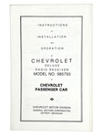 Chevrolet Parts -  Chevrolet Car Radio Manual, Installation Sheet, Push Button (Original In 47)
