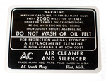 Chevrolet Parts -  Chevrolet Car Air Cleaner Decal