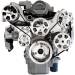 Chevrolet Parts -  Pulley Kit, Serpentine System, Billet Aluminum, Tru Trac, Chevy LS1, LS2, LS3, LS6. A/C and Power Steering. Top Mount Alternator