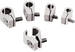  Parts -  Line Clamps -3/8" Single -Billet -4 pack