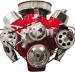  Parts -  Pulley Kit, Serpentine System, Billet Aluminum, Mid Mount Alternator W/ P/S. Big Block Chevy, Long Water Pump