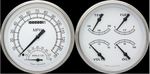  Parts -  Instrument Gauges - 4-5/8" Speedtachular (Speedometer and Tach) White with Black Pointers 12v