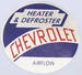Chevrolet Parts -  Chevrolet Truck Heater Decal - (Fresh Air) Round