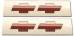  Parts -  Brake Light, Flush Mount Lens,6 Inch Double Bowtie Red
