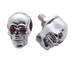  Parts -  Chrome Skull License Plate Fastener