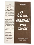 Chevrolet Parts -  Chevrolet Owners Manual - Chevy Truck, 1940