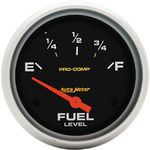  Parts -  Instrument Gauges - Auto Meter Pro Comp Series 2-5/8" Fuel Level Gauge. Electric 0-90 Ohm., Short Sweep