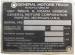 Chevrolet Parts -  Chevrolet Truck Data Plate (Metal) Door Post, 1/2 Ton GMC