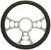  Parts -  Steering Wheel, 14" Chrome Aluminum "Orbiter" Style With Leather Grip