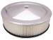  Parts -  Air Cleaner, Stainless Steel 14" X 4" Muscle Car Style -Paper Element and Recessed Base