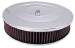  Parts -  Air Cleaner, Chrome 14" X 3" Performance Style -Washable Element and Hi-Lip Base