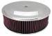  Parts -  Air Cleaner, Chrome 14" X 4" Race Car Style -Washable Element and Off-Set Base