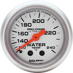  Parts -  Instrument Gauges - Auto Meter Ultra Lite Series 2-1/16" Temp Gauge. Mechanical 120-240 Deg., Full Sweep (6 Ft. Tubing)