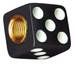  Parts -  Dice Valve Stem Caps - Black With White Dots