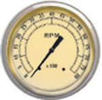  Parts -  Instrument Gauges - Tach 8000rpm - Vintage Series - Flat Lens 12v 3-3/8"